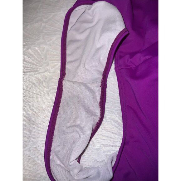 Summer Mac Purple Lined bathing suit one piece size Large Built In Bra - Picture 7 of 7